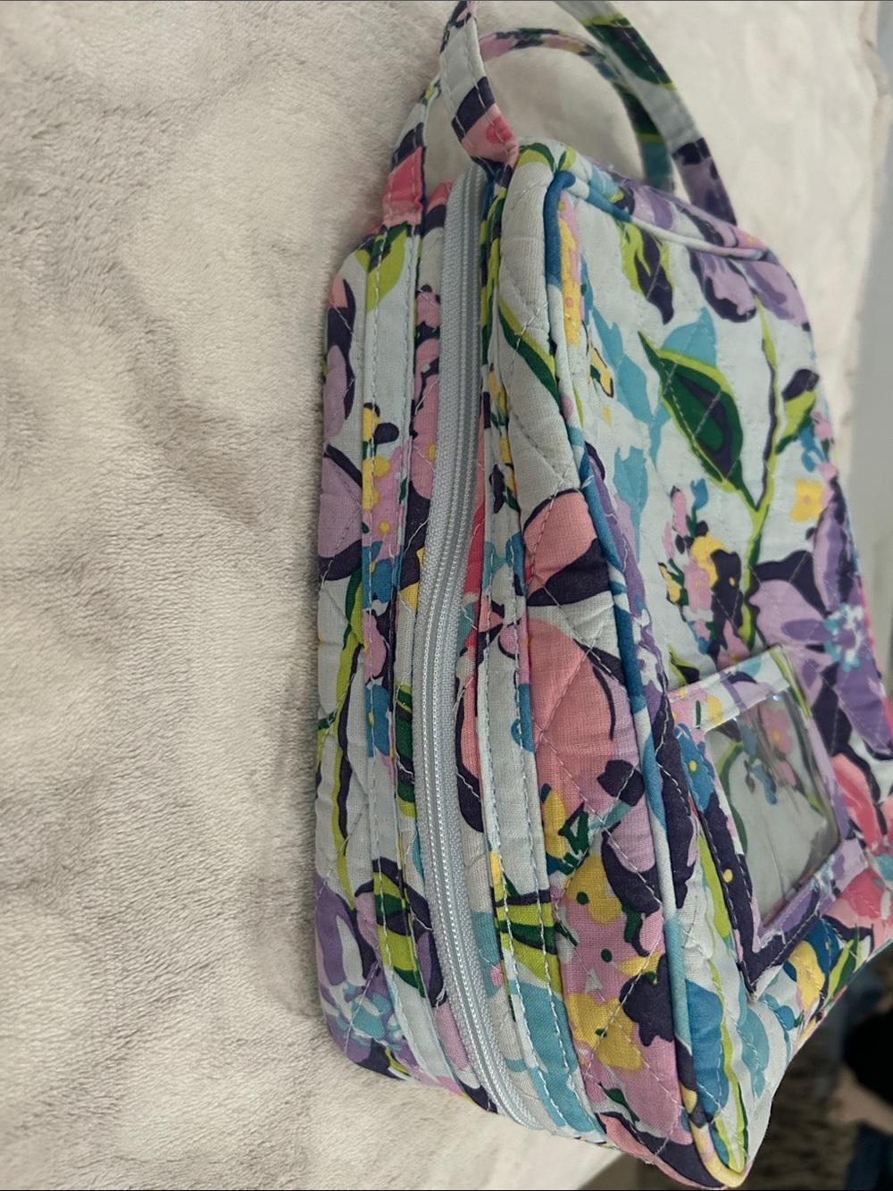 Vera Bradley Quilted Floral Lunch Tote in Purple, Pink, Blue & Green - Picture 6 of 9